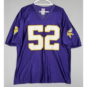 Vintage Minnesota Vikings Chad Greenway Jersey Mens Medium #52 NFL Purple Shirt